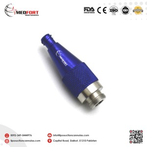 Interchangeable Adatper 5cm Threaded Fitting to Luer Lock Aluminium