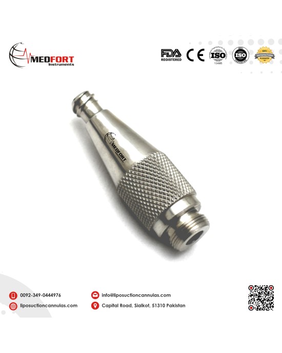 Interchangeable Adatper 5cm Threaded Fitting to Luer Lock Stainless Steel