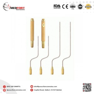 Liposuction Cannula Set for Thie and Lower Leg with Threaded Fitting