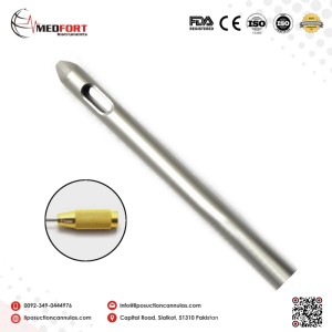 Tapered Tip Two Ports  Cannula Threaded Fitting			